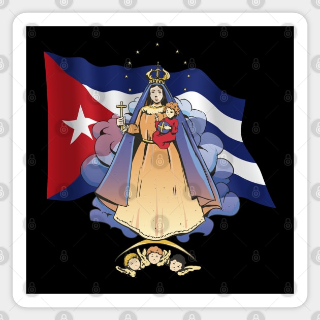 Virgen de la Caridad del Cobre Patrona de Cuba & Cuban Flag Sticker by creative